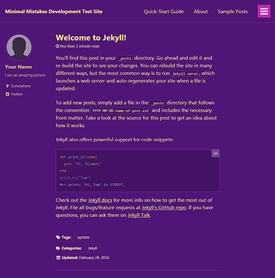 Posts page of Plum skin